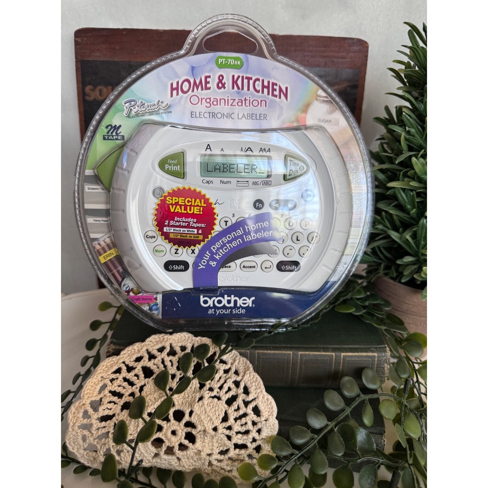 Brother P-Touch PT-70HK Home Kitchen Electronic Labeler New Sealed 2 M-Tapes